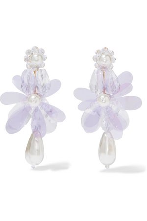 Simone Rocha | PVC, bead and faux pearl earrings | NET-A-PORTER.COM