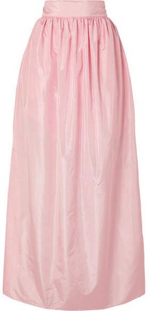 Rose Pleated Silk-taffeta Maxi Skirt - Pastel pink