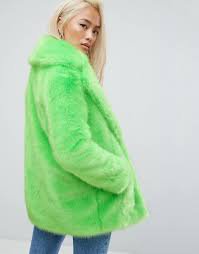 lime green fur coat - Google Search