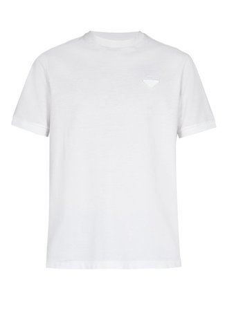 Logo-appliqué cotton piqué T-shirt | Prada | MATCHESFASHION.COM