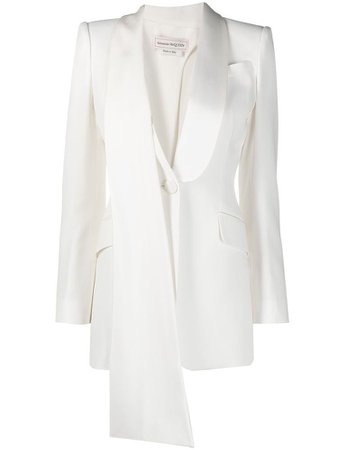 white silk blazer