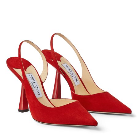 Red Suede Pointed Toe pumps |FETTO 100| Autumn Winter 19| JIMMY CHOO