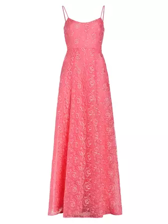 Shop ML Monique Lhuillier Linda Floral Lace Gown | Saks Fifth Avenue