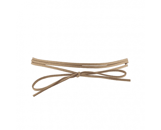 Tan Beige Suede Cord Wrap Choker Bow Necklace - Necklaces