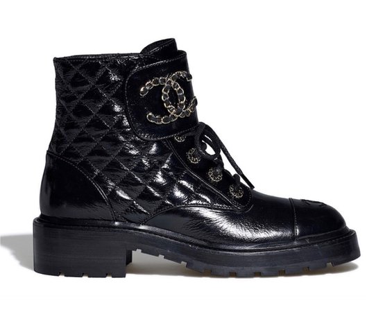 black chanel quilted boot