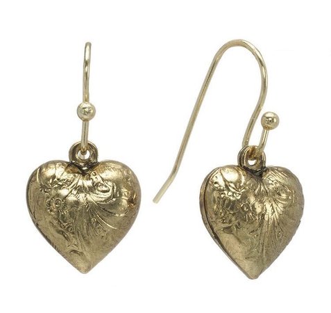 gold heart locket earrings