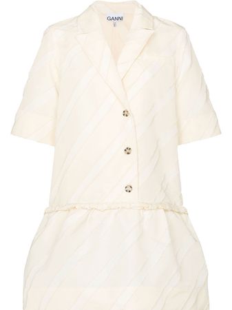 GANNI Striped short-sleeve Mini Dress - Farfetch