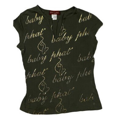 BABY PHAT ARMY Green & Gold Y2K Grunge Streetwear Blouse - $25.00 | PicClick
