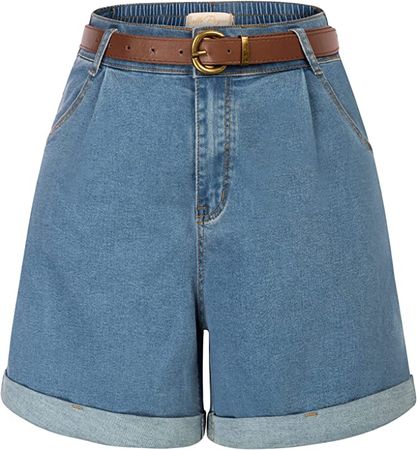 Women's Denim Shorts Blue Jean Shorts Mom Shorts Stretchy Denim Hot Short (Deep Blue 682,XL) at Amazon Women’s Clothing store
