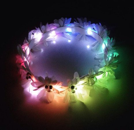 Rainbow LED flower crown