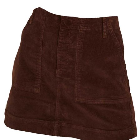 brown corduroy mini skirt