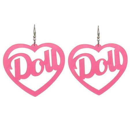 Pink Doll Hoop Earrings Glam Girl Babydoll Barbie | Kawaii Babe