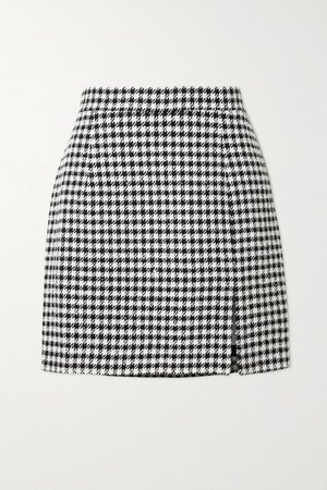 Black Sequin-embellished houndstooth tweed mini skirt | Alessandra Rich | NET-A-PORTER