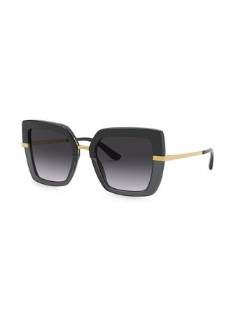 Dolce & Gabbana Eyewear Half Print oversize-frame Sunglasses - Farfetch