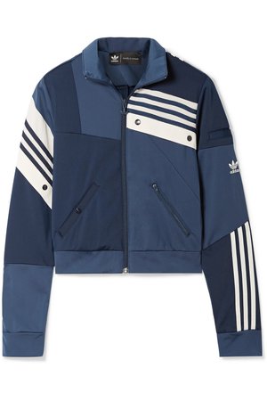adidas Originals | + Daniëlle Cathari snap-embellished patchwork jersey track jacket | NET-A-PORTER.COM