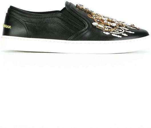 candlestick embellished slip-on sneakers