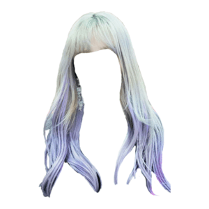 purple blue hair png bangs