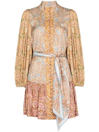Shop ZIMMERMANN Tempo paisley-print minidress with Express Delivery - FARFETCH