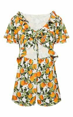 Orange fruit print romper Woman's size 10-12 | eBay