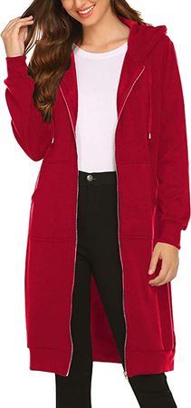 Amazon.com: ELESOL Women Casual Zip up Fleece Hoodies Tunic Sweatshirt Long Hoodie Jacket S-XXXL : Clothing, Shoes & Jewelry