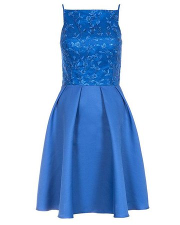 Royal Blue Sequin High Neck Dress