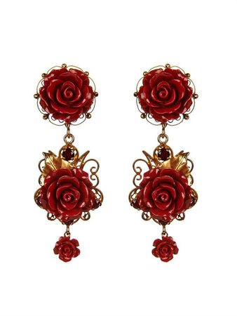 Dolce & Gabbana rose-adorned earring