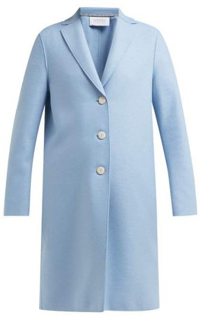 Pressed Wool Overcoat - Womens - Light Blue