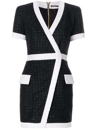 Balmain bouclé tweed mini wrap dress $1,834 - Buy Online AW18 - Quick Shipping, Price