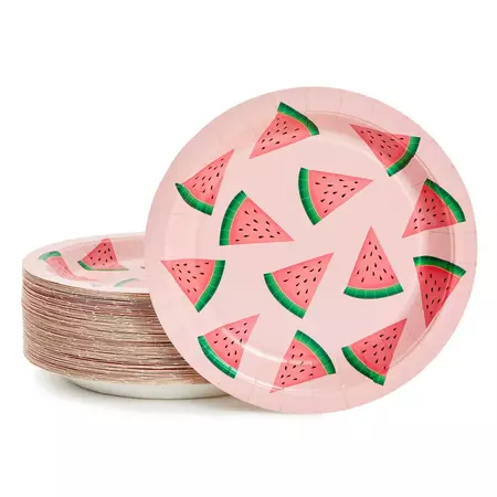 Blue Panda 80 Pack Watermelon Paper Plates For 1st Birthday, One In A Melon Party Decorations, Pink, 9 In : Target