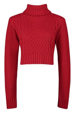 Tall Roll Neck Cable Knit Jumper | Boohoo