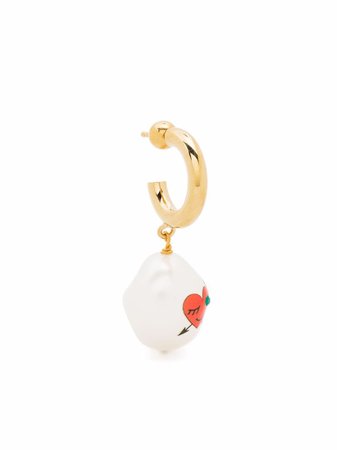 SAFSAFU pearl-embellishment Hoop Earrings - Farfetch