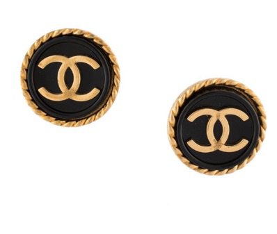 Chanel 1995 CC button earrings