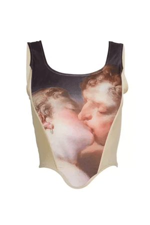 Renaissance art corset top kissing