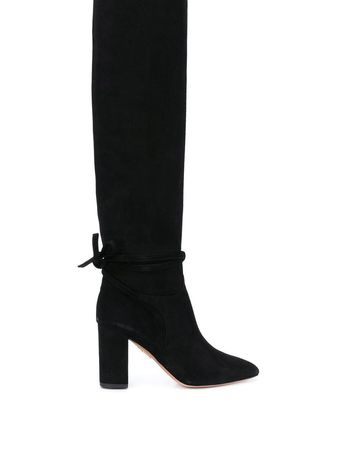 Black Aquazzura Knee Boots | Farfetch.com