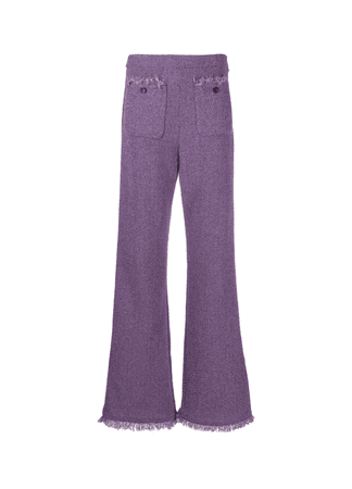 MSGM purple high-waisted tweed pants