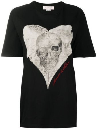Alexander McQueen loose heart skull T-shirt