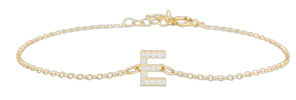 Pavé Initial Bracelet - E