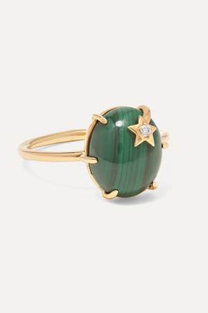 Andrea Fohrman | Mini Galaxy 18-karat gold, malachite and diamond ring | NET-A-PORTER.COM