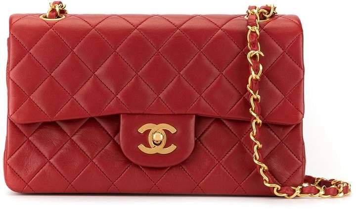 Pre-Owned Quilted Double Flap Chain Shoulder Bag