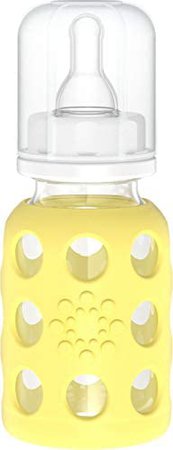 Amazon.com: Glass Baby Bottle with Silicone Sleeve Banana Lifefactory 4 oz Bottle: Clothing