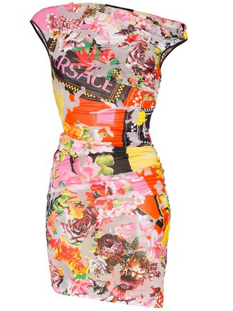 Versace floralmania print draped mini dress $1,295 - Buy Online - Mobile Friendly, Fast Delivery, Price