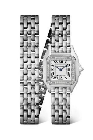 Cartier | Panthère de Cartier 20mm small 18-karat white gold diamond watch | NET-A-PORTER.COM