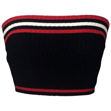Prada Rib Knit Sporty Red White And Blue Cropped Tube Top