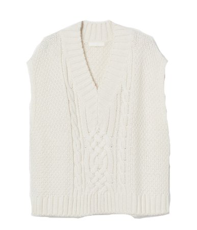 h & m cable knit vest