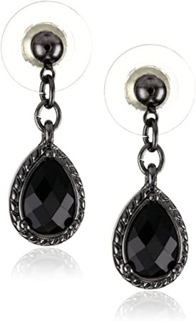 1928 Jewelry Black Victorian Inspired Petite Teardrop Earrings: Amazon.ca: Jewelry