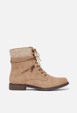 Griffith Sweater Cuff Boot in Taupe - Get great deals at JustFab