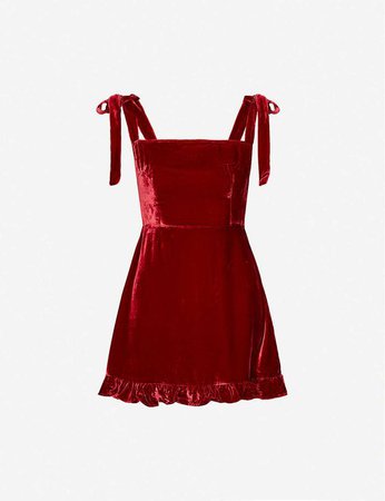 REFORMATION Minetta velvet mini dress