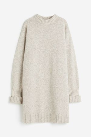 Knit Dress - Light beige melange - Ladies | H&M US