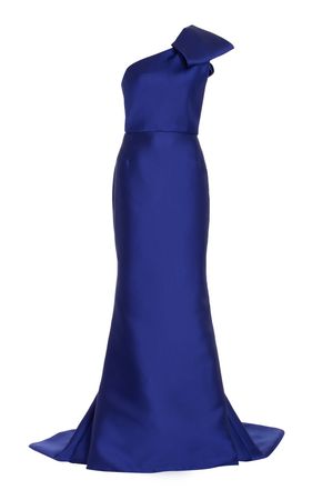 Bow-Detailed Duchess Satin Gown By Marchesa | Moda Operandi