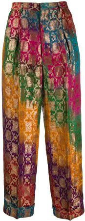 Pre-Owned 1990's gradient jacquard trousers